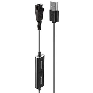 LINDY - 42750 - Hoofdtelefoonadapter - Zwart - Verbindt Jabra QD met USB type A
