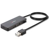 Lindy 42986 interface hub USB 2.0 480 Mbit/s Zwart