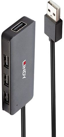 Lindy 42986 interface hub USB 2.0 480 Mbit/s Zwart