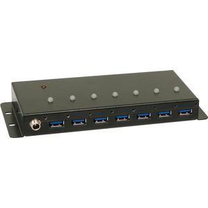 Lindy 43128 interface hub 5000 Mbit/s Zwart