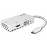 LINDY USB-C VGA Converter - Stekker USB-C - DVI - HDMI - VGA