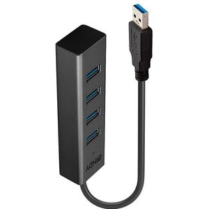 Lindy 43324 interface hub USB 3.2 Gen 1 (3.1 Gen 1) Type-A 5000 Mbit/s Zwart