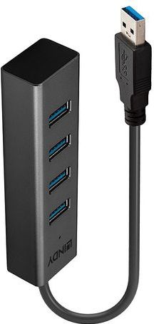 Lindy 43324 interface hub USB 3.2 Gen 1 (3.1 Gen 1) Type-A 5000 Mbit/s Zwart