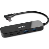 LINDY Lindy USB-C (USB 3.2 Gen 2) multiport hub 4 poorten Zwart