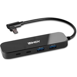 LINDY Multiport Hub - USB-C - 4 Poorten - Zwart