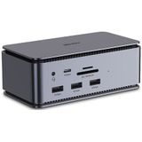 Lindy 43372 laptop dock & poortreplicator Docking USB4 Antraciet