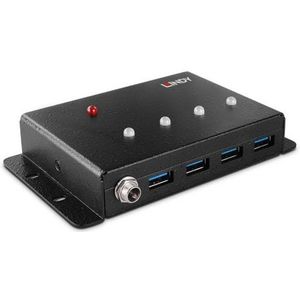 Lindy 43374 interface hub USB 3.2 Gen 1 (3.1 Gen 1) Type-B 5000 Mbit/s Zwart