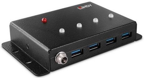 Lindy 43374 interface hub USB 3.2 Gen 1 (3.1 Gen 1) Type-B 5000 Mbit/s Zwart