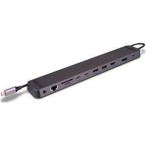 Lindy DST-Mini XT 810, USB-C mini-laptopdockingstation met enkel (8K) of dubbel scherm (4K60) en 100 W pass-through opladen