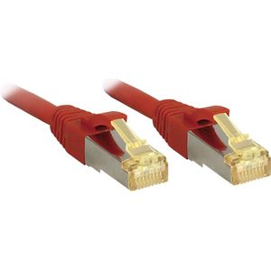Lindy - 47298 RJ45 Netzwerkkabel, Patchkabel cat 6a (Rohkabel cat 7) s/ftp 10.00 m Rot mit Rastnasensc