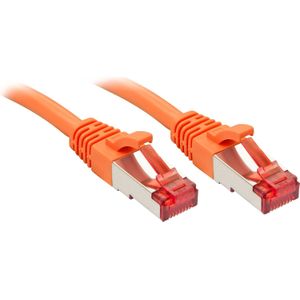 47806 RJ45 Netzwerkkabel, Patchkabel cat 6 s/ftp 0.50 m Orange mit Rastnasenschutz 1 St. - Lindy