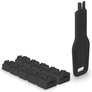 Lindy - RJ45 Poortsloten - Zwart - 10 Stuks + 1 Sleutel