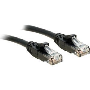 Lindy - 48080 RJ45 Netzwerkkabel, Patchkabel cat 6 u/utp 5.00 m Schwarz 1 St.