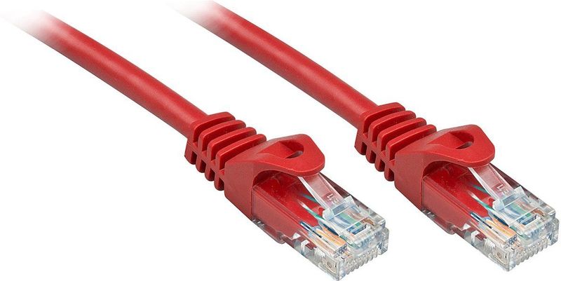 LINDY 48182 RJ45 Netwerkkabel, patchkabel CAT 6 U/UTP 1.00 m Rood 1 stuk(s)