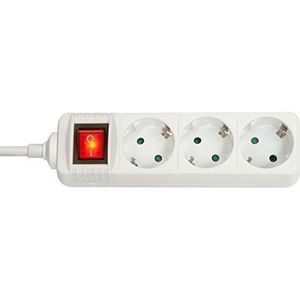 Lindy 73101 stekkerdoos met 3 stopcontacten, met aan/uit-schakelaar, wit