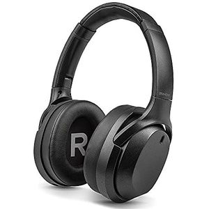 LINDY LH700XW Over Ear koptelefoon Bluetooth, Kabel Zwart Noise Cancelling Headset, Volumeregeling, Zwenkbare oorschelpen