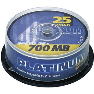 Platinum cd-r 80 min. 25 stuks in cakebox