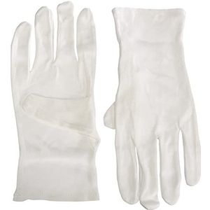 Katoenen handschoenen wit maat L, 12 paar