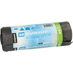 PAPSTAR Müllbeutel 60,0 l schwarz 22,0 µm, 20 St.
