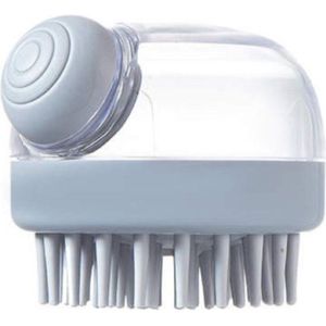 Scalp Massager - Scalp Brush - Massage Borstel Hoofdhuid - Borstel met Shampoo Dispenser - Borstel - Siliconen Haarborstel - Hoofdmassage - 1 Stuk - Grijs - Dik