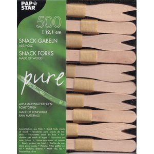 Papstar Snackvork - 12 cm hout - 500 stuks