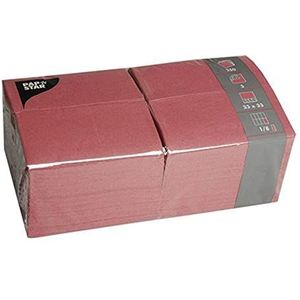 Papstar 84577 papieren servetten, 3-laags, 1/8, 33 x 33 cm, bordeauxrood, 250 stuks