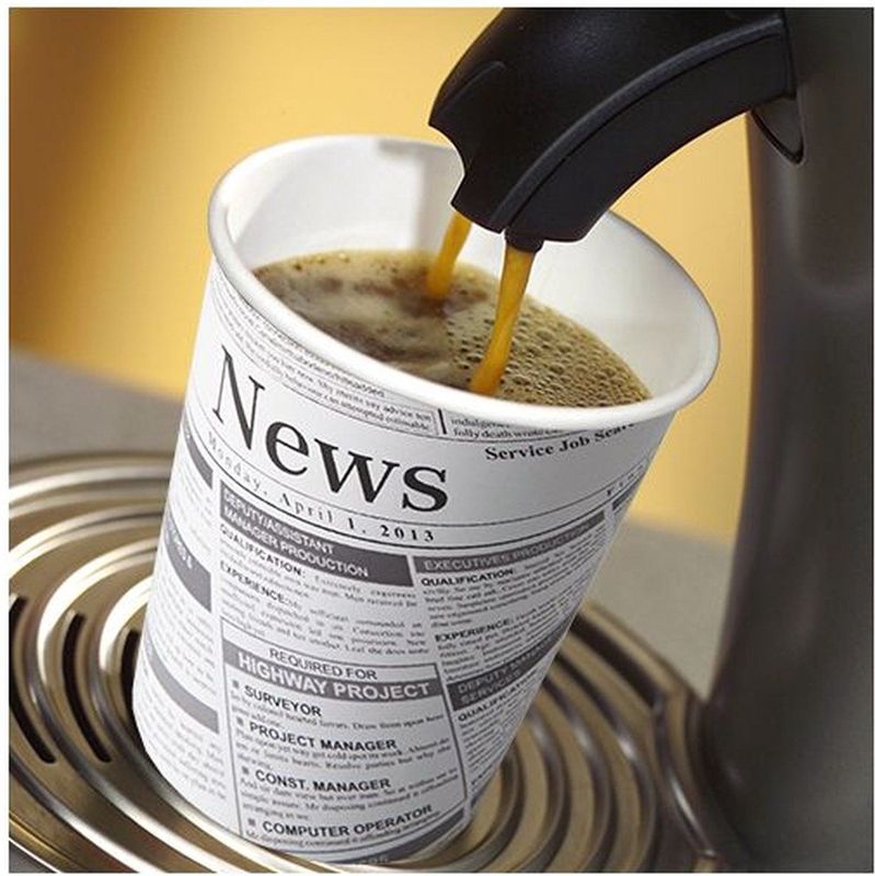 50 STARPAK Einweg-Kaffeebecher Newsprint 0,2 l