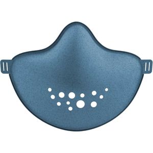 Koziol Community Mask, herbruikbaar en duurzaam mondkapje - gezichtsmasker - Organic blue – incl. 31 filters