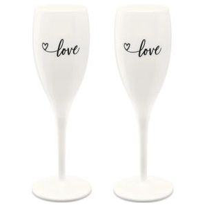 Champagneglas, 0.1 L, Set van 2, Organic, 'Love' - Koziol | Cheers No. 1