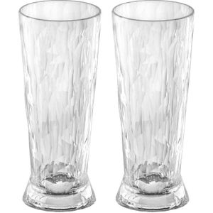Bierglas, 0.3 L, Set van 2, Organic, Transparant - Koziol | Club No. 10
