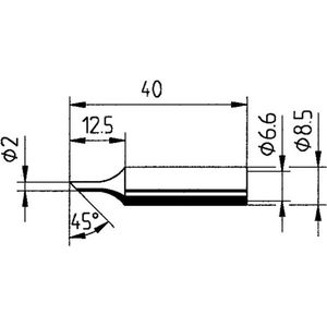 Ersa 0832FDLF Soldeerpunt Schuin Grootte soldeerpunt 2 mm Inhoud: 1 stuk(s)