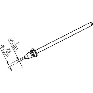 Kurtz Vario Ersa 0742ed1023h desoldeerpunt voor X-tool Ø binnen: 1,0 mm buiten 2,3 mm hoge vore binnen: 1