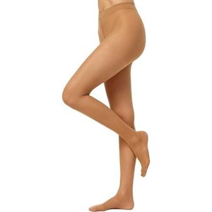 Nur Die Fit in vorm 40 denier, sterke ondersteuning, semi-ondoorzichtige fijne panty zijdeachtig matte look ontlast de benen comfortabele tailleband voor dames, amber, 40-44