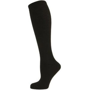 Nur Die Fit & Vital Kniekousen, ontspannende reiskousen, zacht en ademend katoen met comfortabele band, dames, zwart, 36/38 EU