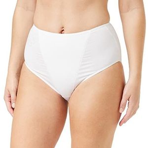 Nur Die Formslip katoen van katoen met shaping-effect maxi-slip tailleslip hoge taille ondergoed onderbroek stetch dames, wit, 40/42