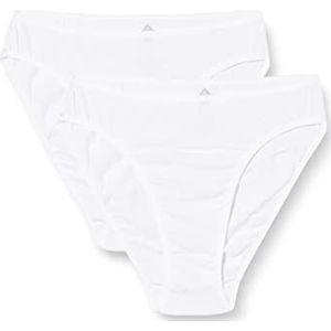 Nur Die Set van 2 mini-slips, meerkleurig, van katoen, stretch, ondergoed, onderbroeken, basic, multipack voor dames, wit, 40-42