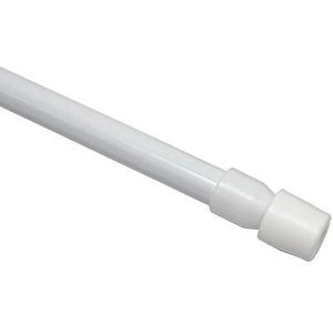 GARDINIA uitschuifbare klemstang 2 stuks montage zonder schroeven of boren Ø 8 mm lengte 90-120 cm metaal wit