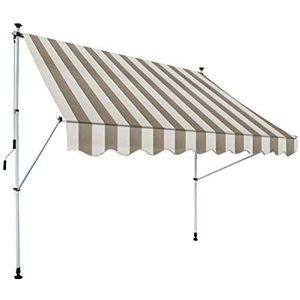 GARDINIA Klem-zonwering Föhr, zonnescherm voor terras of balkon, 195 x 120 cm, lengte slinger: 125 cm, beige/wit