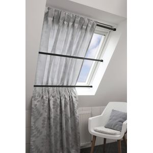 Uitschuifbare gordijnroede steun (L115 - L155 / D28 mm) Lino Zilver mat - Accessoires en