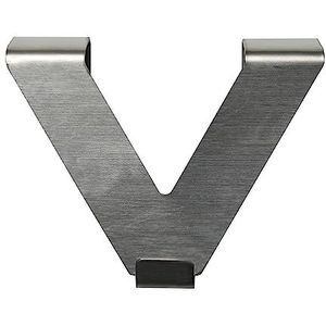 GARDINIA V-decoratieve haken, decoratie van ramen en deuren, geschikt voor vouwgordijnen, gordijnen en gordijnen, roestvrijstalen look, verpakking van 2 stuks