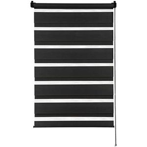 Gardinia Easyfix dubbel rolgordijn van polyester, 90 x 150 cm, zwart