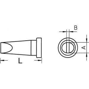 Weller LT-B Soldeerpunt Beitelvorm, recht Grootte soldeerpunt 2.4 mm Lengte soldeerpunt: 13 mm Inhoud: 1 stuk(s)