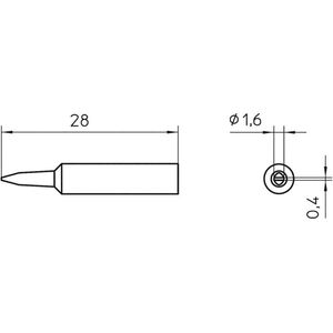 Weller - xnt a Lötspitze Meißelform Spitzen-Größe 1.6 mm Inhalt 1 St.
