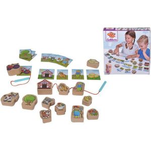 Eichhorn Spiel mit Bauernhof-Motiven, Fädelspiel, FSC®- schützt Wald - weltweit