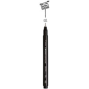 Tombow Fineliner MONO tekenpen, lijndikte 02 (ca. 0,30 mm), pigmentinkt, water- en lichtbestendig, voor schetsen, illustreren en tekenen, zwart, WS-EFL-H-02