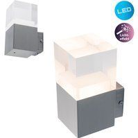 näve LED Außen-Wandleuchte »Leah«, 1 flammig, Edelstahl/Kunststoff in metall blank/opal incl. 15x LED warmweiß IP44