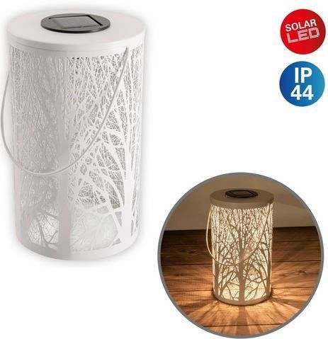 näve LED Solarleuchte »Wald«, 1 flammig, rund D: 12cm, H: 20cm, weiß, Waldmotiv, warmweißes Licht, Akku, Griff