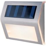 näve LED Solarleuchte Outoor Lights, LED fest integriert, Warmweiß, 4er LED Solarleuchten,incl. 5x LED´s / 0,06W, metall-blank, warmweiß