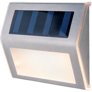 näve LED Solarleuchte »Outoor Lights«, 1 flammig, 4er LED Solarleuchten,incl. 5x LED´s / 0,06W, metall-blank, warmweiß