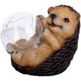 näve LED Solarleuchte »Igel«, 1 flammig, süßer Igel mit beleuchteter Kugel in braun/beige, warmweißes Licht